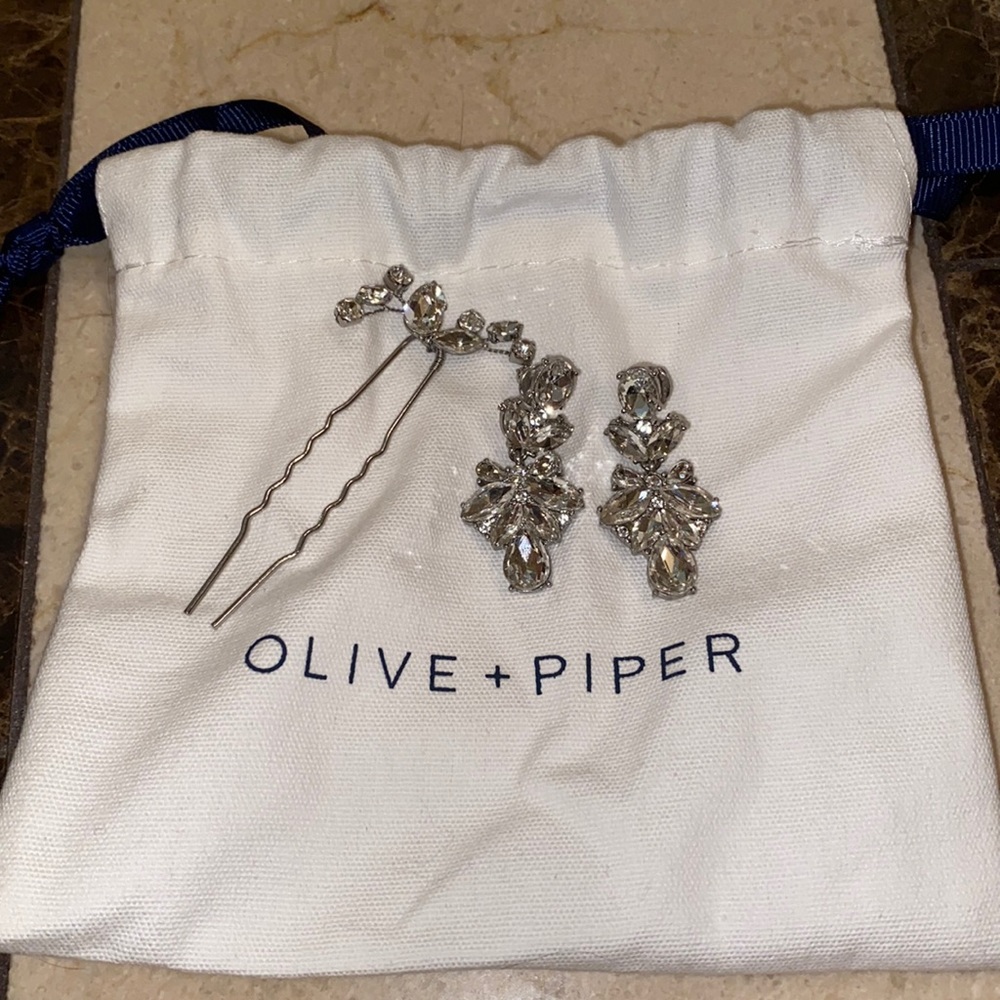 Wedding Earrings and Hairpin